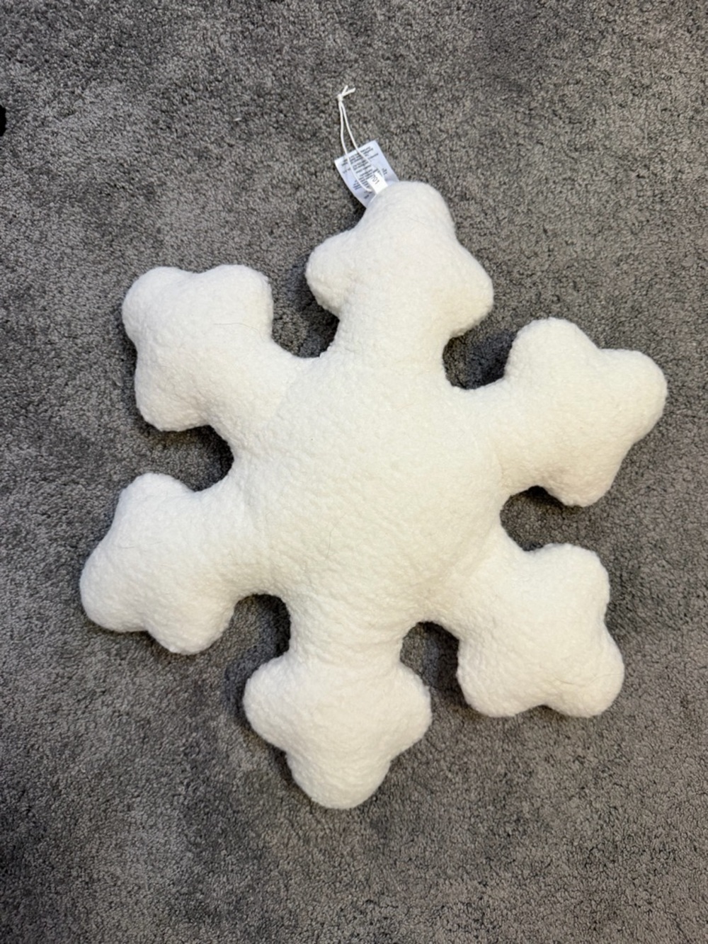 Plush Snowflake Throw Pillow - Cream/White
